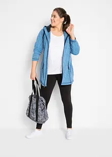 Lång fleecejacka med huva, bonprix