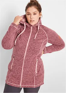 Lång fleecejacka med huva, bonprix
