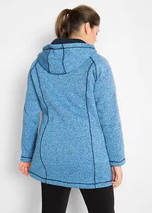 Lång fleecejacka med huva, bonprix
