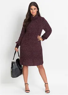 Stickad chenilleklänning i återvunnen polyester, bonprix