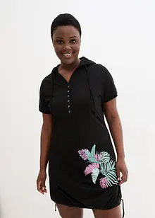 Trikåklänning av bomull, kortärmad, bonprix