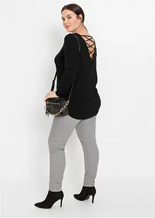 Finstickad tröja i viskosmix, bonprix