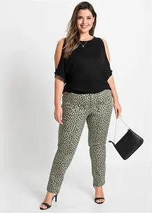 Cold shoulder-topp i viskos, bonprix