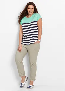 Kortärmad topp i flamgarn, bonprix