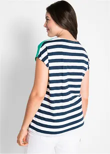 Kortärmad topp i flamgarn, bonprix