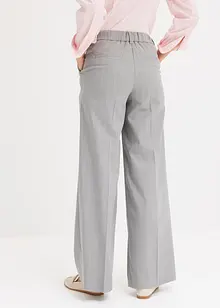 Kritstrecksrandig byxa med vida ben, bonprix