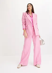 Satinblus av viskos med krage och slag, bonprix