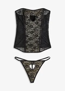 Korsett och stringtrosa (2 delar), bonprix