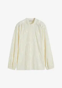 Lätt transparent blus med blomapplikation, bonprix