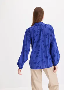 Lätt transparent blus med blomapplikation, bonprix