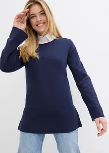 Lång finstickad tröja med lång slits i sidan, bonprix