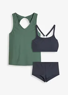 Tankini + baddräktsöverdel (3 delar), bonprix