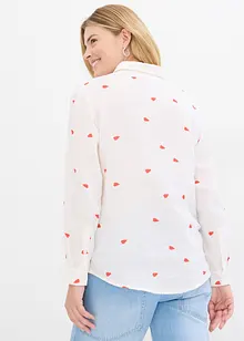 Hjärtmönstrad muslinblus, bonprix