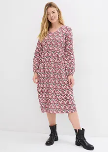 Jerseyklänning i bomull, midilängd, bonprix