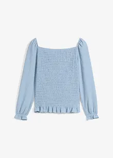 Långärmad topp med smock, bonprix