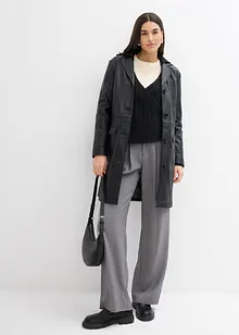 Tröja med huva och asymmetrisk nederkant, bonprix