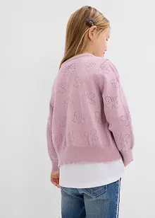 Hålmönstrad cardigan för barn, bonprix