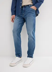Stretchjeans i kraftig denim med avsmalnande ben, Relaxed Fit, bonprix