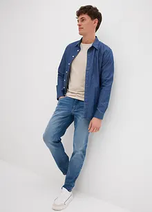 Stretchjeans i kraftig denim med avsmalnande ben, Relaxed Fit, bonprix