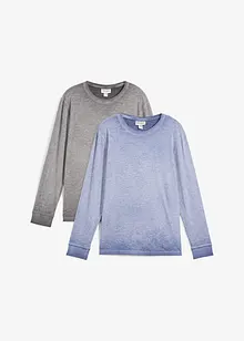 Långärmad T-shirt i ekologisk bomull (2-pack), bonprix