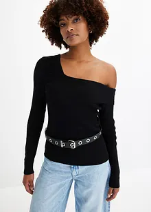 Kort off shoulder-tröja, bonprix