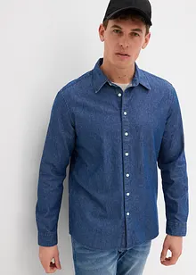 Långärmad jeansskjorta i ren bomull, bonprix