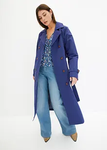 Mönstrad blus med volang, bonprix