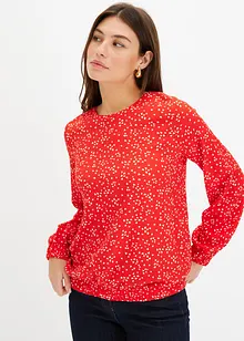 Långärmad topp i jerseykräpp, bonprix