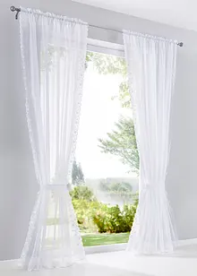 Gardin med broderi och omtag (1-pack), bonprix