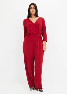 Jumpsuit med 3/4-ärmar och skärp, bonprix