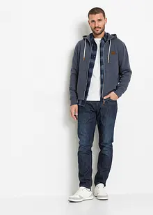 Munkjacka med detaljer i skinnimitation, bonprix