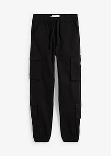 Stretchig cargobyxa i dra på-modell för barn, normal passform, bonprix
