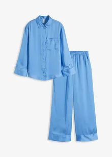 Pyjamas i oversized modell av vävt satinmaterial, bonprix