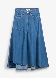 Mellanlång jeanskjol, High Waist, bonprix