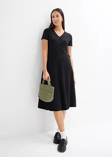 Jerseyklänning med omlottlook, bonprix