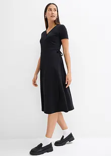 Jerseyklänning med omlottlook, bonprix