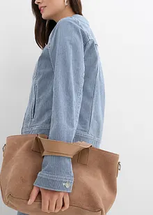 Randig jeansjacka i kort modell, bonprix