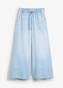 Jeans med vida ben, medelhög midja och resårlinning, bonprix