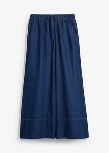 Jeans med vida ben, medelhög midja och resårlinning, bonprix