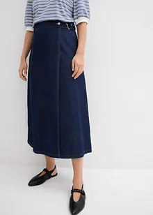 Jeanskjol i omlottstil, Super Soft, bonprix