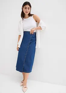 Jeanskjol i omlottstil, Super Soft, bonprix