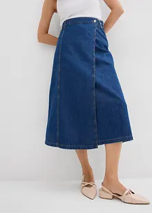 Jeanskjol i omlottstil, Super Soft, bonprix