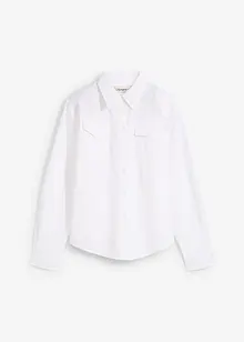 Skjortblus i ren ekologisk bomull, bonprix