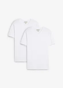 T-shirt i Slim Fit av ren ekologisk bomull (2-pack), bonprix