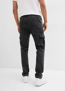Regular Fit Cargo Jeans i dra på-modell, Tapered, bonprix