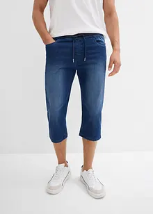 Regular Fit 3/4-jeans i dra på-modell av tunn denim, Straight (2-pack), bonprix