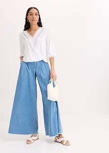 Topp med spets och omlottlook, bonprix