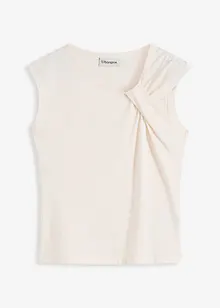 Topp med vriden design i elastisk bomullsmix, bonprix