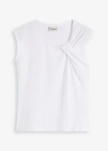 Topp med vriden design i elastisk bomullsmix, bonprix