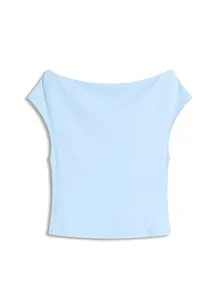 Off-shoulder-topp av ren ekologisk bomull, bonprix